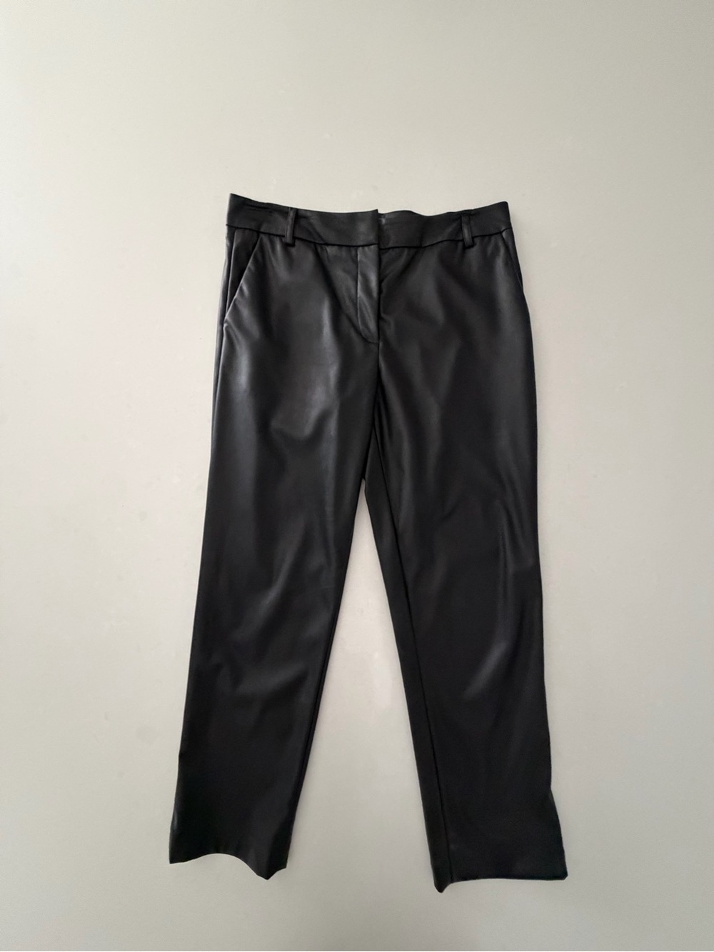 Velvet by Graham & Spencer Black Faux Leather Straight-Leg Pants